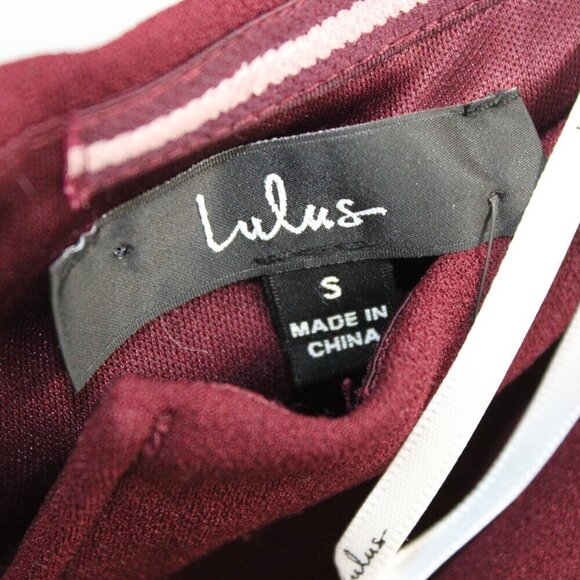 LULUS Burgundy Off-the-Shoulder Skater A-Line Mini Dress Size S New - Picture 2 of 5